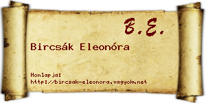 Bircsák Eleonóra névjegykártya